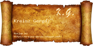 Kreisz Gergő névjegykártya